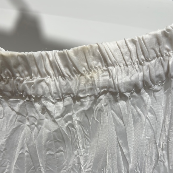 Crinkled Silk White Midi/Maxi Flowing Skirt - Picture 4 of 5